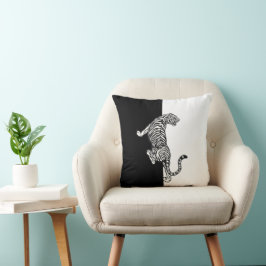 Schwarz-weiß Tiger Kissen
