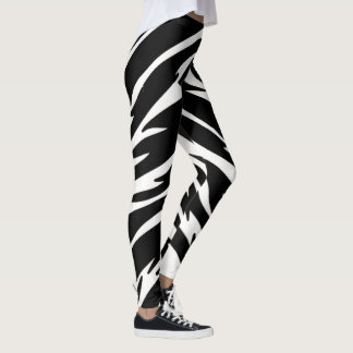 Schwarz-weiß-Tiger-Leggings - Tierprint-Yoga Leggings