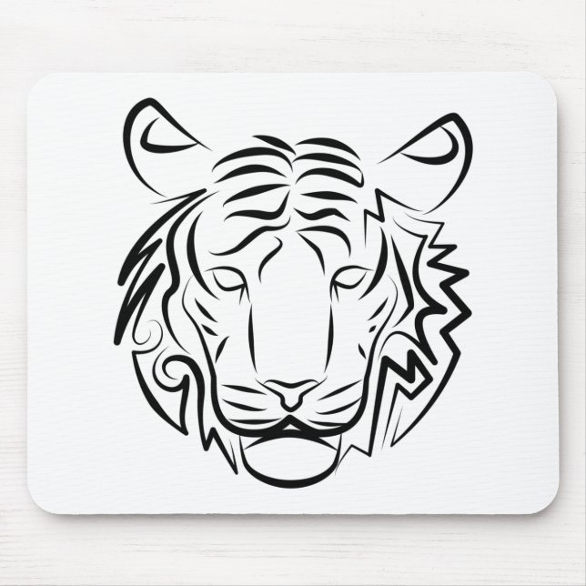 Schwarz-Weiß-Tiger Mousepad (Vorne)
