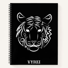 Schwarz-Weiß-Tiger Notizbuch