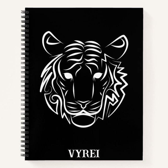 Schwarz-Weiß-Tiger Notizbuch (Vorderseite)