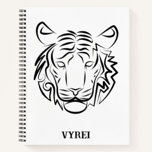 Schwarz-Weiß-Tiger Notizbuch