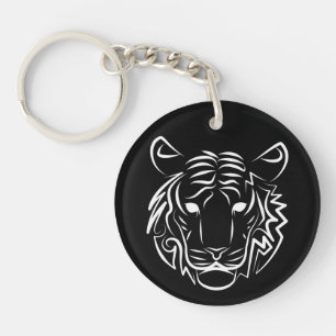 Schwarz-Weiß-Tiger Schlüsselanhänger