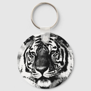Schwarz-Weiß-Tiger Schlüsselanhänger