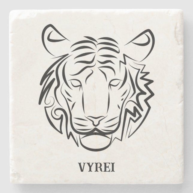 Schwarz-Weiß-Tiger Steinuntersetzer (Vorderseite)
