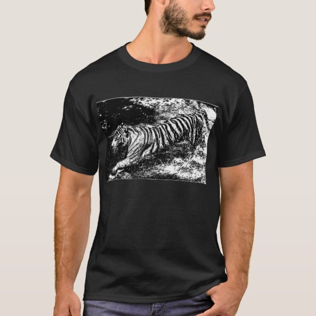 Schwarz-Weiß-Tiger T-Shirt (Vorderseite)