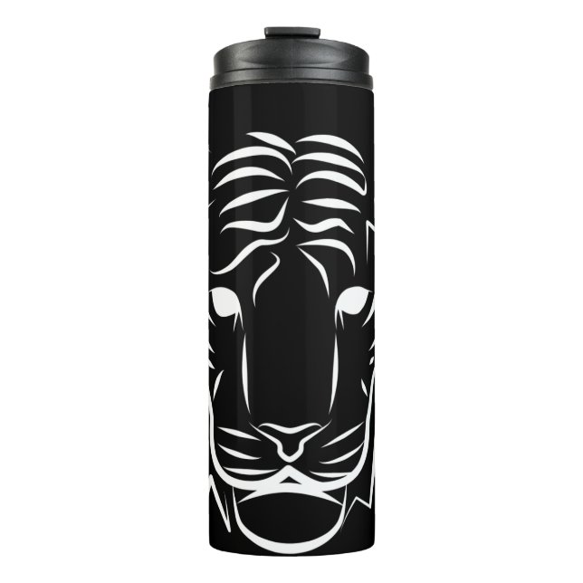 Schwarz-Weiß-Tiger Thermosbecher (Vorderseite)