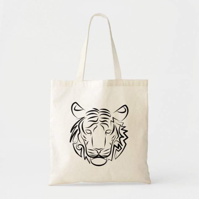 Schwarz-Weiß-Tiger Tragetasche (Vorne)