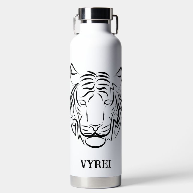 Schwarz-Weiß-Tiger Trinkflasche (Vorderseite)