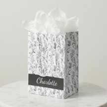 Schwarz-weiß-Toile-Blumenmuster mit individuellem