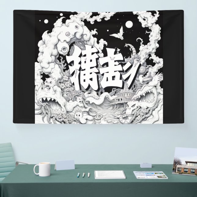 Schwarz-Weiß-Tokio Banner (Messe)