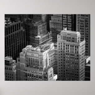 Schwarz-Weiß-Tops aus NYC-Gebäude, mittel Poster
