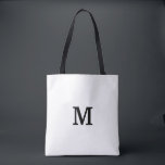 Schwarz-Weiß-Tote-Tasche für Bridesmaid Tasche<br><div class="desc">Minimalistischer Schwarz-Weiß-Tote Bag.Fügen Sie Ihren eigenen,  individuellen Anfangsbuchstaben hinzu. Perfekte Gastgeschenk Geschenkidee für schicke Hochzeit,  extravaganten Geburtstag,  Jubiläum,  Bachelorette,  Verlobung,  Girls Wochenende,  Brautparty etc. Anpassbare Hintergrundfarbe. Trendy Accessoires für Frauen und Mädchen. Machen Sie sich ein für Braut,  Brautmädchen,  Trauzeugin,  Blume,  Brautmutter,  Ehrenmatron etc.</div>