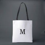 Schwarz-Weiß-Tote-Tasche für Bridesmaid Tasche<br><div class="desc">Minimalistischer Schwarz-Weiß-Tote Bag.Fügen Sie Ihren eigenen, individuellen Anfangsbuchstaben hinzu. Perfekte Gastgeschenk Geschenkidee für schicke Hochzeit, extravaganten Geburtstag, Jubiläum, Bachelorette, Verlobung, Girls Wochenende, Brautparty etc. Anpassbare Hintergrundfarbe. Trendy Accessoires für Frauen und Mädchen. Machen Sie sich ein für Braut, Brautmädchen, Trauzeugin, Blume, Brautmutter, Ehrenmatron etc.</div>