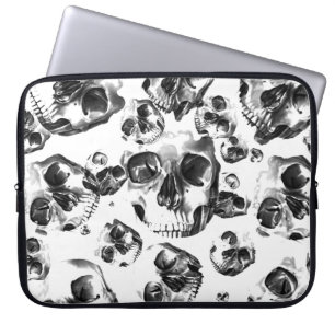 Schwarz-Weiß-Totenköpfe Skelett-Totenkopf-Art Must Laptopschutzhülle