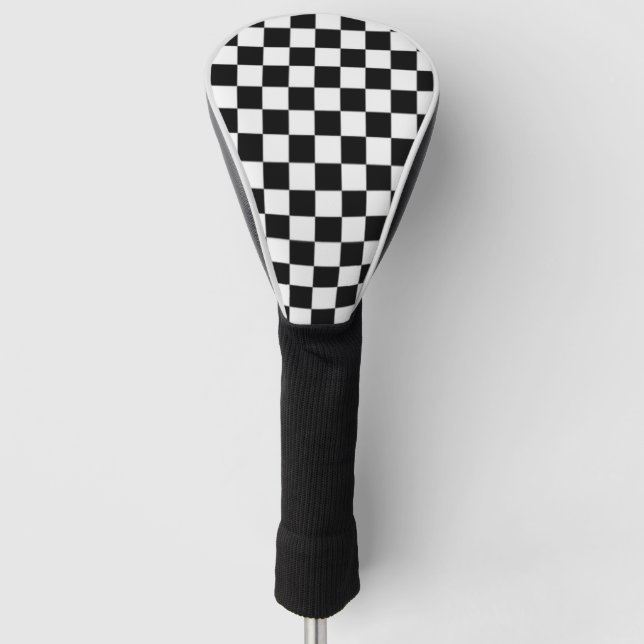 Schwarz-Weiß-🏌 ⛳ Treiberabdeckung Golf Headcover (Vorderseite)