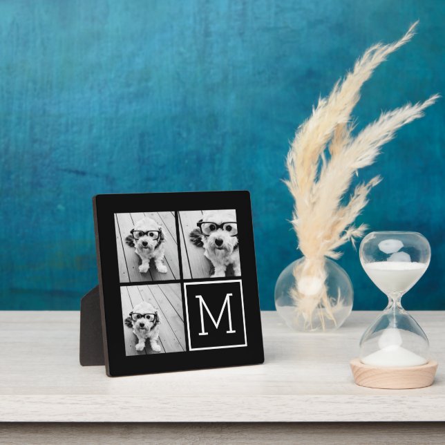 Schwarz-Weiß-Trendfoto-Collage mit Monogramm Fotoplatte (InSitu)