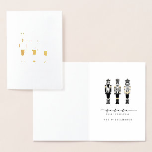 Schwarz & Weiß Trendy Abstrakt Nutcracker Weihnach Folienkarte