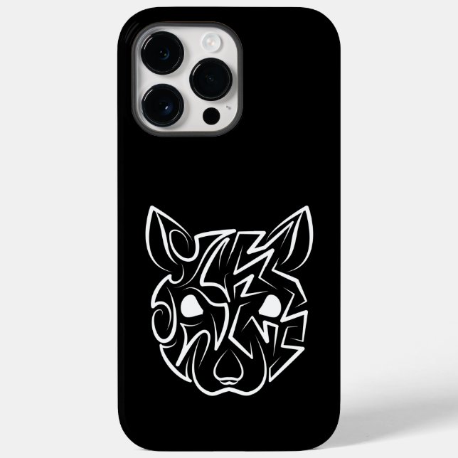 Schwarz-Weiß-Tribal Case-Mate iPhone 14 Pro Max Hülle (Rückseite)