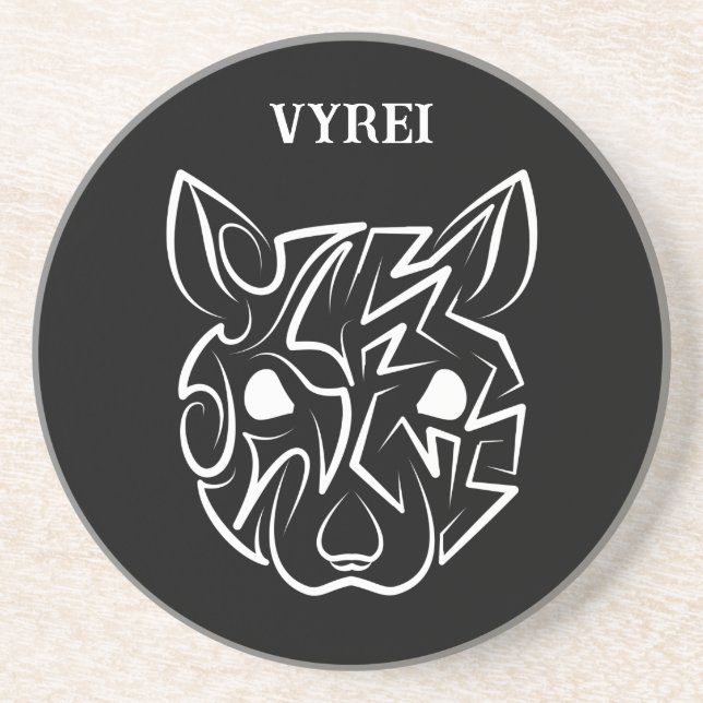 Schwarz-Weiß-Tribal Getränkeuntersetzer (Vorne)