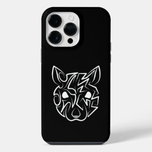 Schwarz-Weiß-Tribal iPhone 14 Pro Max Hülle