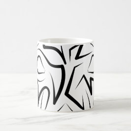 Schwarz-Weiß-Tribal Kaffeetasse