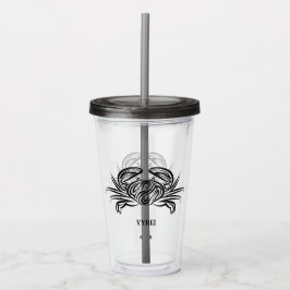 Schwarz-Weiß-Tribal-Krabbe Acryltrinkbecher