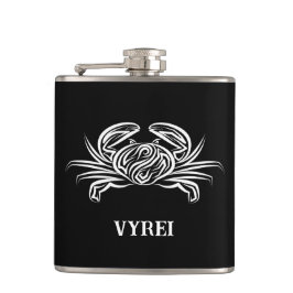 Schwarz-Weiß-Tribal-Krabbe Flachmann