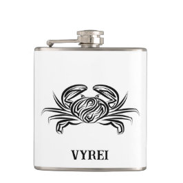 Schwarz-Weiß-Tribal-Krabbe Flachmann