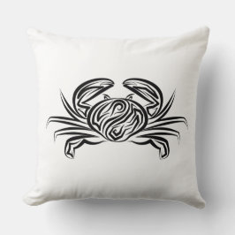 Schwarz-Weiß-Tribal-Krabbe Kissen