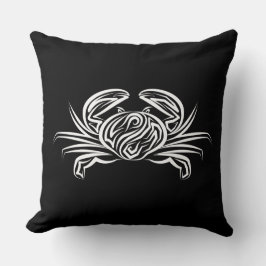 Schwarz-Weiß-Tribal-Krabbe Kissen