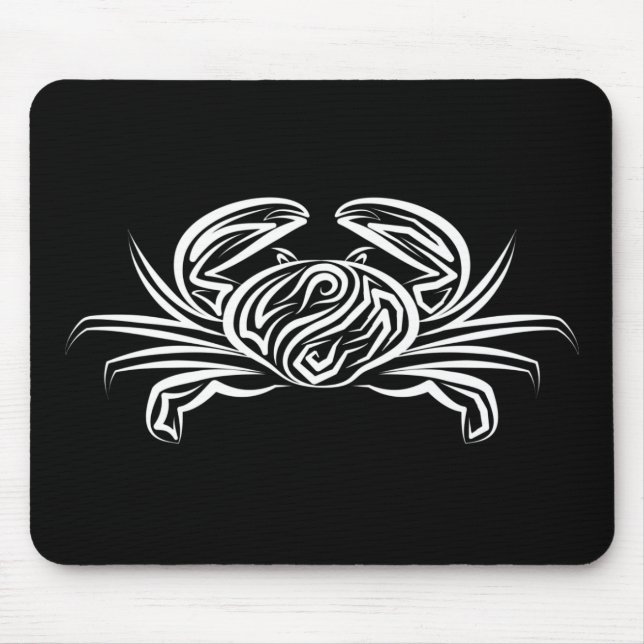 Schwarz-Weiß-Tribal-Krabbe Mousepad (Vorne)