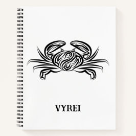 Schwarz-Weiß-Tribal-Krabbe Notizbuch