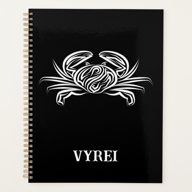 Schwarz-Weiß-Tribal-Krabbe Planer (Vorderseite)