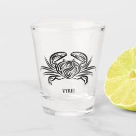Schwarz-Weiß-Tribal-Krabbe Schnapsglas