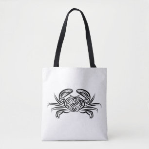 Schwarz-Weiß-Tribal-Krabbe Tasche