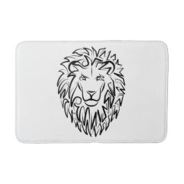 Schwarz-Weiß-Tribal-Lion Badematte