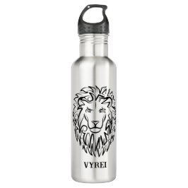 Schwarz-Weiß-Tribal-Lion Edelstahlflasche