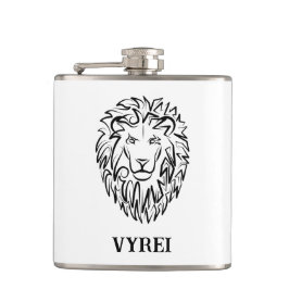 Schwarz-Weiß-Tribal-Lion Flachmann