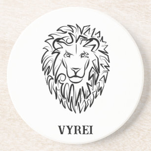 Schwarz-Weiß-Tribal-Lion Getränkeuntersetzer