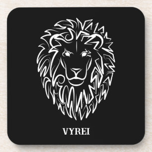 Schwarz-Weiß-Tribal-Lion Getränkeuntersetzer