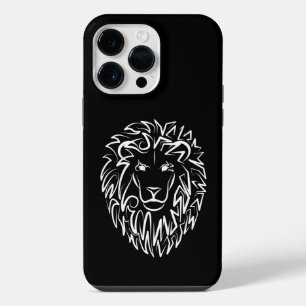 Schwarz-Weiß-Tribal-Lion iPhone 14 Pro Max Hülle