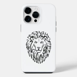 Schwarz-Weiß-Tribal-Lion iPhone 14 Pro Max Hülle