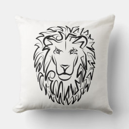 Schwarz-Weiß-Tribal-Lion Kissen