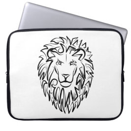 Schwarz-Weiß-Tribal-Lion Laptopschutzhülle