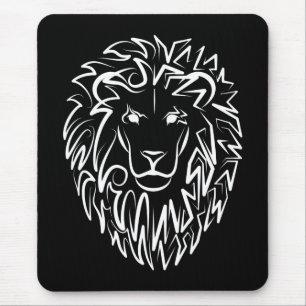 Schwarz-Weiß-Tribal-Lion Mousepad