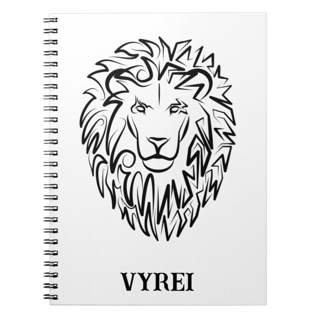 Schwarz-Weiß-Tribal-Lion Notizblock (Vorderseite)