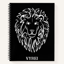 Schwarz-Weiß-Tribal-Lion Notizbuch