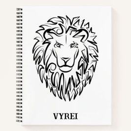 Schwarz-Weiß-Tribal-Lion Notizbuch