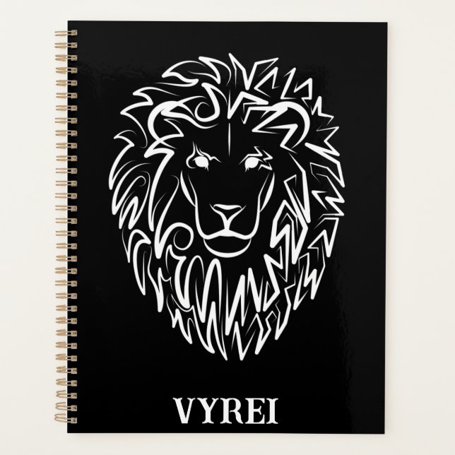 Schwarz-Weiß-Tribal-Lion Planer (Vorderseite)